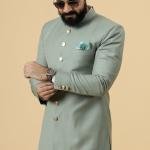 Classic Moss Green Achkan for Men | Elegant Ethnic Wear | Jaipurio